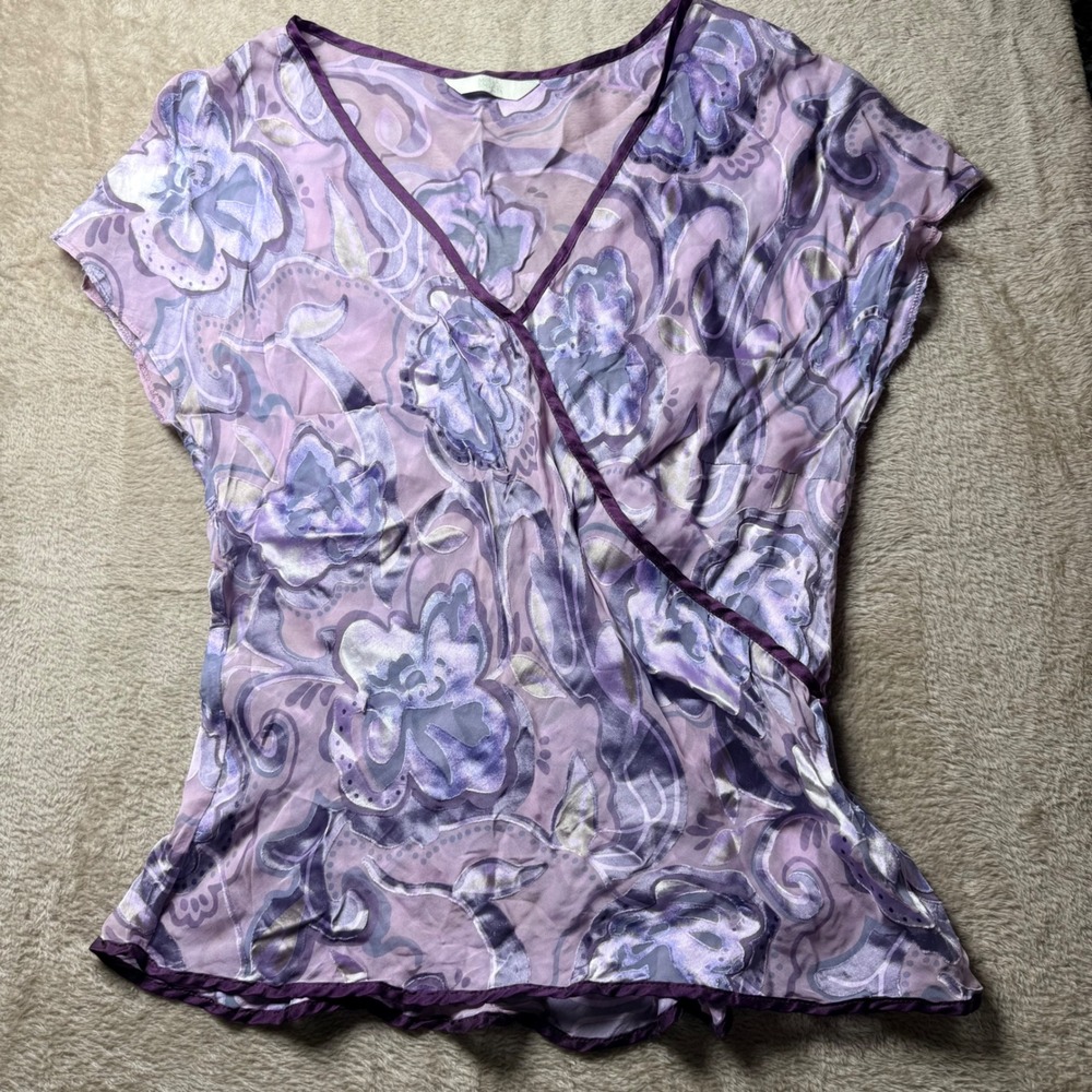 Marks & Spencer Babdydoll Floral Burnout Velvet Sheer Top Fairycore Mermaidcore